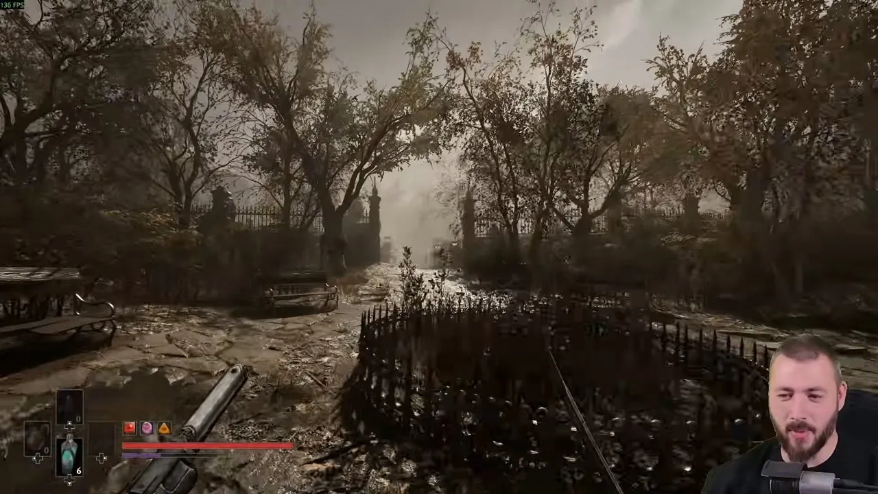 Valor Mortis weapons graveyard path between fenced graves outside the Abandoned Church